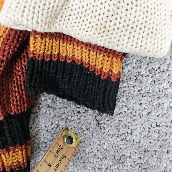 Vtg International Index Cardigan Mens Large Orange Patches 90s Sweater Grandpa - Picture 13 of 13